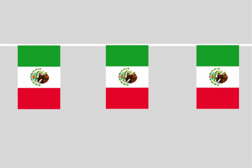 Mexiko Flaggenkette 6 Meter / 8 Flaggen 30x40 cm