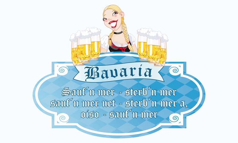 Bier - Bavaria Oktoberfest Trinkspruch mit Frau Flagge 90x150 cm