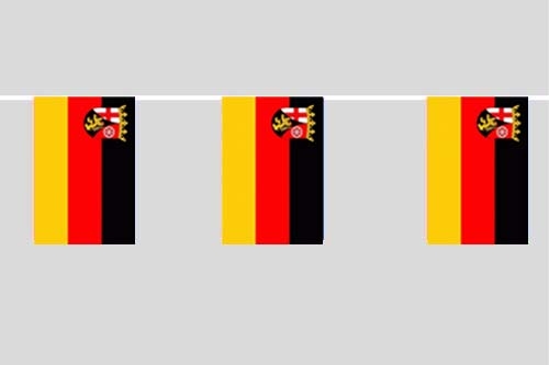 Rheinland-Pfalz Flaggenkette 6 Meter / 8 Flaggen 30x45 cm