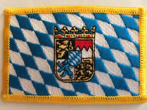Bayern mit Wappen Aufnäher / Patch 8 x 5 cm