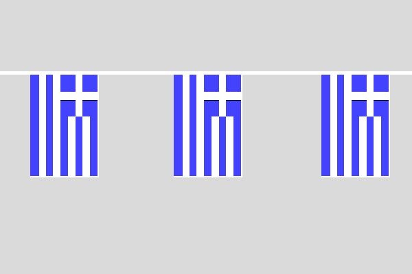 Griechenland Flaggenkette 6 Meter / 8 Flaggen 30x40 cm