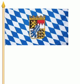 Bayern mit Wappen Stockflagge 30x45 cm
