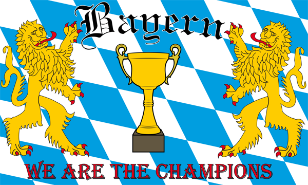 Bayern we are the Champions Flagge 90x150 cm