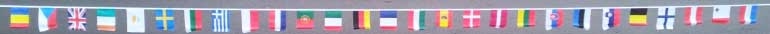 EU-27 verschiedene europäischen Länder Flaggenkette 8 Meter / 27 Flaggen 15x23 cm