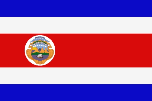 Costa Rica mit Wappen Flagge 150x250 cm