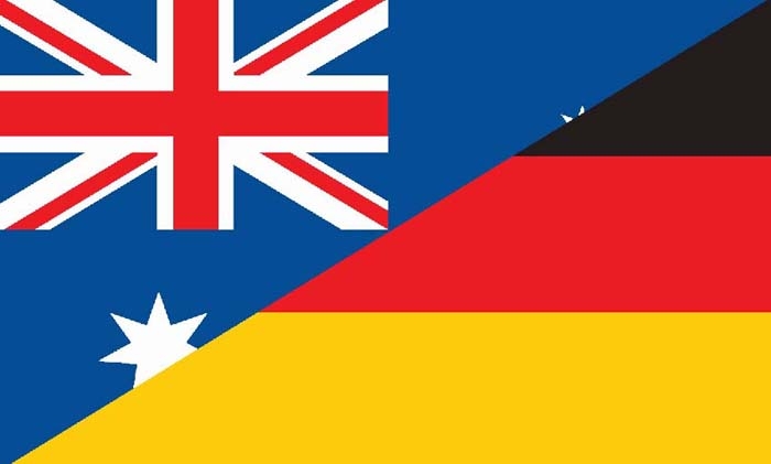 Deutschland-Australien Flagge 90x150 cm (E)