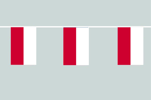 Polen Flaggenkette 6 Meter / 8 Flaggen 30x40 cm