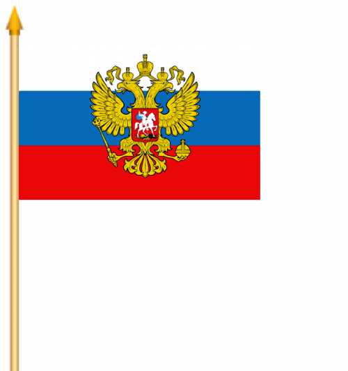 Russland mit Adler Stockflagge 30x45 cm