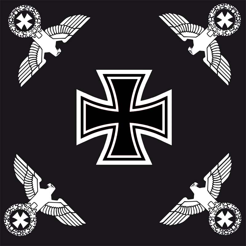DR- Eisernes Kreuz mit vier Reichsadlern schwarz 120x120 cm