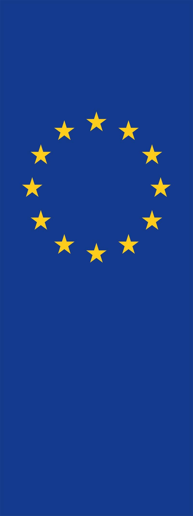 Europa Flagge mit Karabiner 150x400  (Hochformat) (EH)