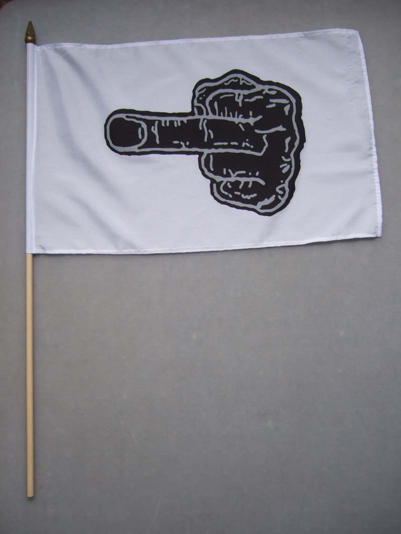 Hand mit Stinkefinger Stockflagge 30x45 cm Abverkauf