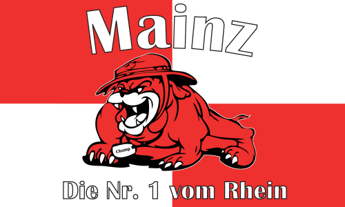 Mainz die Nr. 1 vom Rhein Bulldogge Flagge 90x150 cm