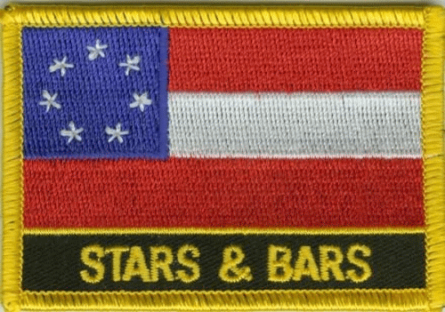 Südstaaten Stars & Bars Aufnäher / Patch mit Schrift