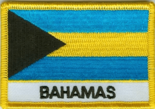 Bahamas Aufnäher / Patch mit Schrift 8 x 5 cm (F)