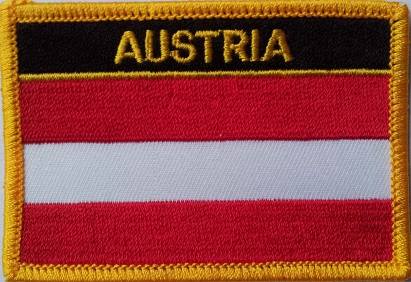 Österreich Aufnäher / Patch mit Schrift oben
