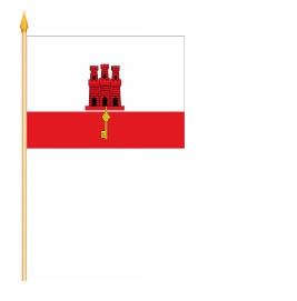 Gibraltar Stockflagge 30x45 cm