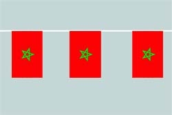 Marokko Flaggenkette 6 Meter / 8 Flaggen 30x45 cm