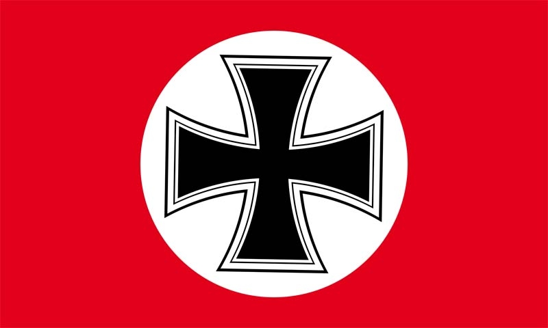 DR- Eisernes Kreuz auf Roter Fahne 90x150 cm
