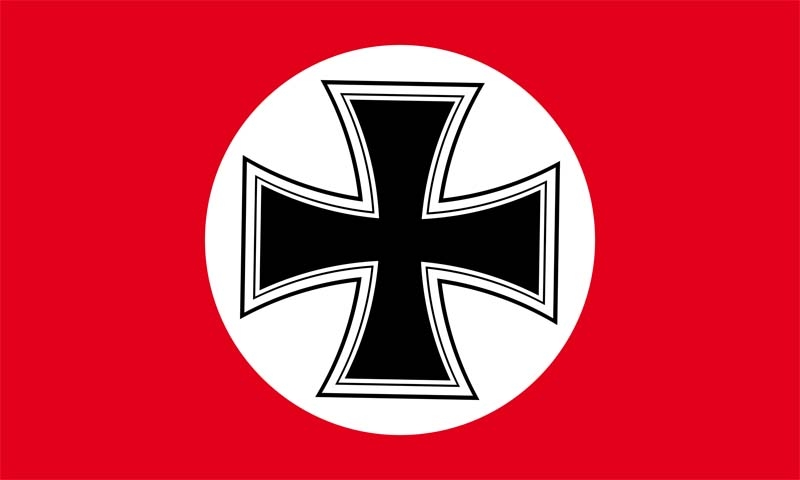 DR- Eisernes Kreuz auf Roter Fahne 90x150 cm