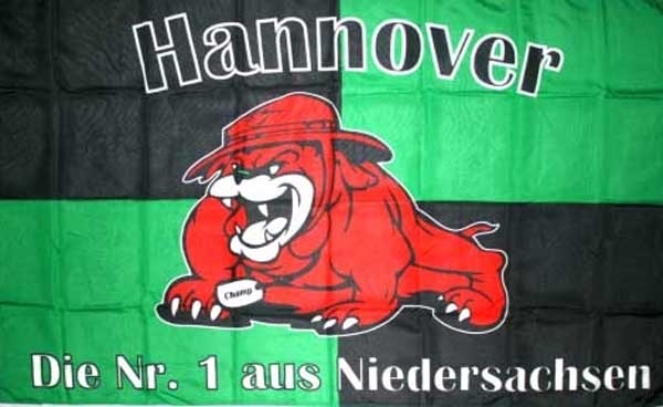 Hannover die Nr. 1 aus Niedersachsen Bulldogge Flagge 90x150 cm