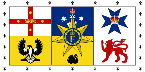 Australien Royal Queen Elizab. II Standart Flagge 90x150 cm Abverkauf