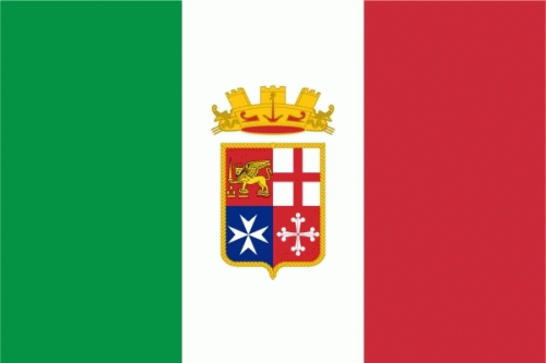 Italien mit Wappen Naval Flagge 90x150 cm