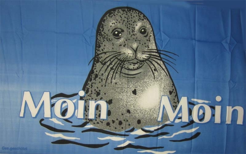 Moin Moin 1 Seehund Flagge 90x150 cm