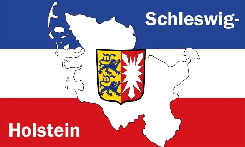 Schleswig-Holstein Landkarte Flagge 90x150 cm