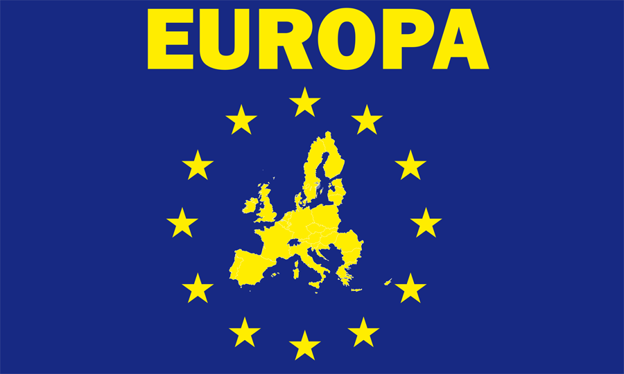 Europa Landkarte Flagge 90x150 cm
