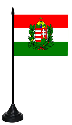 Ungarn mit Wappen Tischflagge 10x15 cm