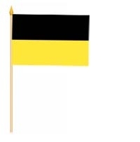 Schwarz-Gelb (2 Streifen) Stockflagge 30x45 cm