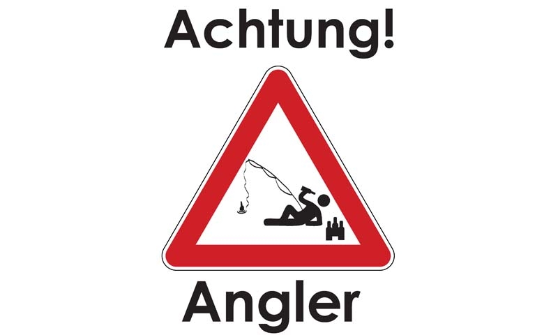 Achtung Angler Flagge 90x150 cm