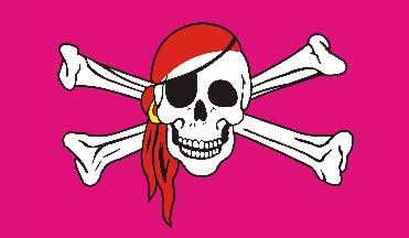 Pirat Pink Flagge 90x150 cm