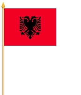 Albanien Stockflagge 30x45 cm
