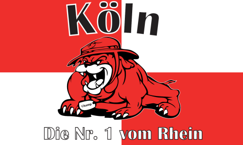 Köln die Nr. 1 vom Rhein Bulldogge Flagge 90x150 cm
