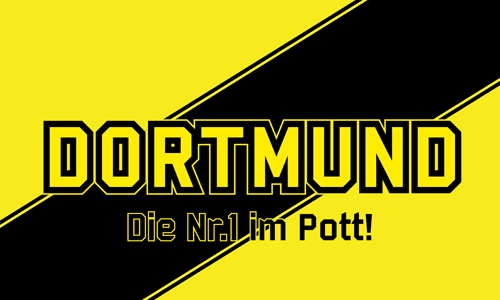 Dortmund die Nr. 1 im Pott quer Balken Flagge 90x150 cm