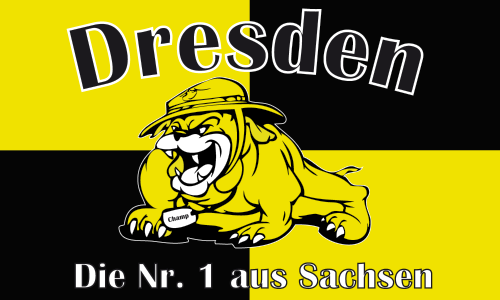 Dresden die Nr. 1 aus Sachsen Bulldogge Flagge 90x150 cm
