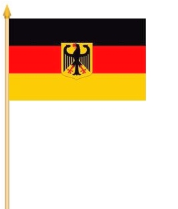 Deutschland mit Adler Stockflagge 30x45 cm