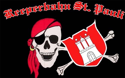 Pirat St. Pauli Reeperbahn Flagge 90x150 cm