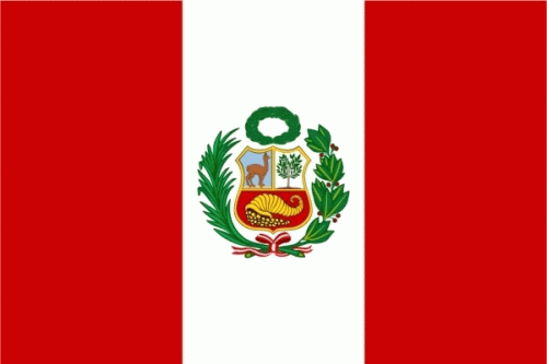 Peru mit Wappen Flagge 60x90 cm