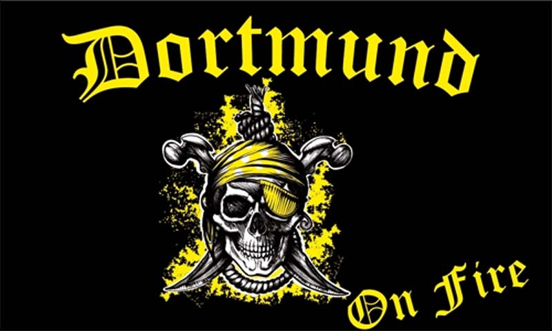 Dortmund Pirat on Fire 1 schwarz-gelb Flagge 90x150 cm (EH)
