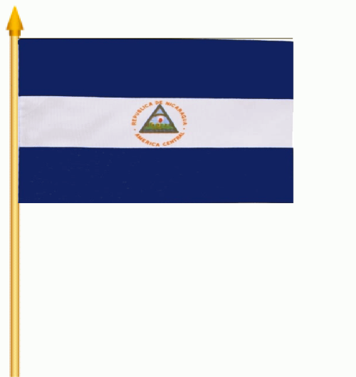 Nicaragua Stockflagge 30x45 cm