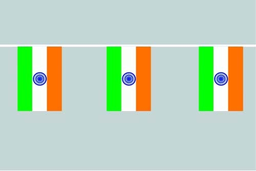 Indien Flaggenkette 6 Meter / 8 Flaggen 30x45 cm