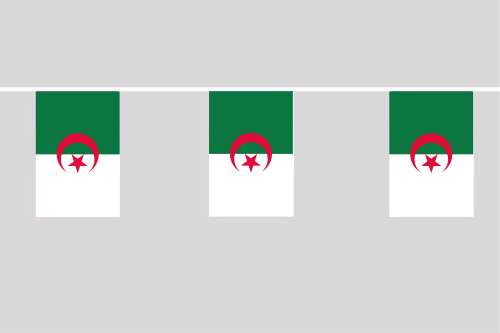 Algerien Flaggenkette 6 Meter / 8 Flaggen 30x40 cm