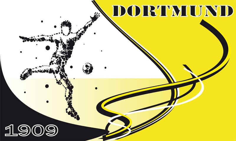Dortmund 1 Fußballspieler Flagge 90x150 cm