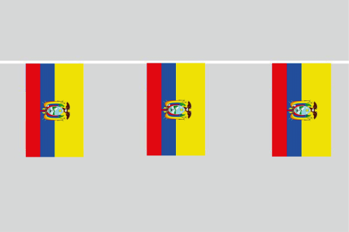 Ecuador Flaggenkette 6 Meter / 8 Flaggen 30x40 cm