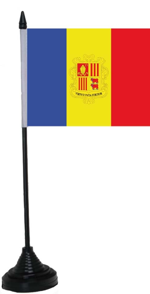 Andorra mit Wappen Tischflagge 10x15 cm