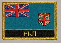 Fiji / Fidschi Aufnäher / Patch mit Schrift 8 x 5 cm (F)