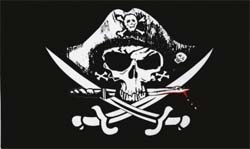 Pirat blutiger Säbel Flagge 90x150 cm