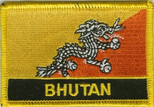 Bhutan Aufnäher / Patch mit Schrift